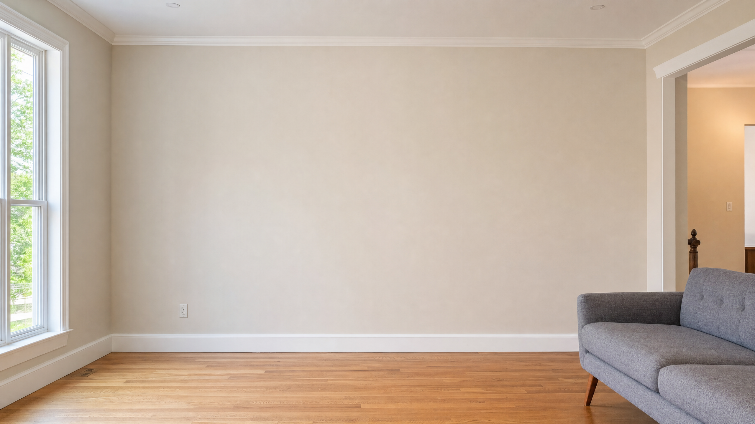 Before - plain painted wall