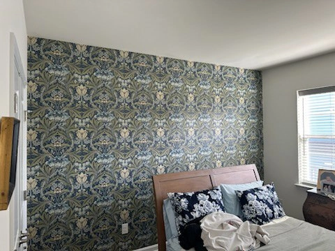 Residential wallpaper installation - accent wall in San Diego home